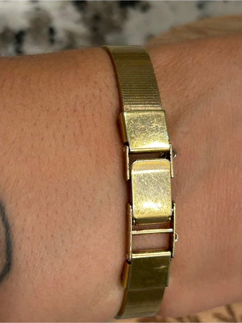 Gold Digital Slim Metal-Band Watch - Unbranded